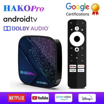 HAKO Pro Andro Android akıllı tv kutusu 11 Google Sertifikası Amlogic S905-Y4 Çift Wifi BT5 4K Medya Oynatıcı Set Üstü Kutusu