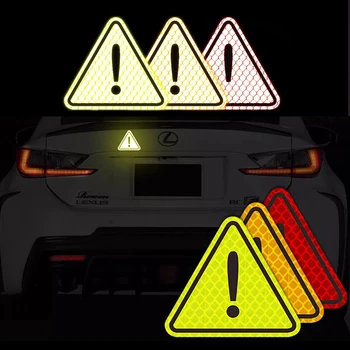 Evrensel Yansıtıcı Etiket Tehlike İşareti Üçgen Yüksek Mukavemetli Renkli Otomotiv Dekorasyon Çıkartması Araba Aksesuarları