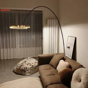 İtalyan ışık lüks balıkçılık lambası zemin lambası oturma odası yatak Odası çalışma Dikey zemin Lambası Modern sanat High-End Sense Zemin Lambası