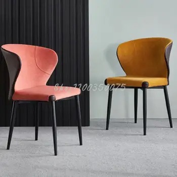 Iskandinav Tarzı Ev Arkalığı Yemek Sandalyesi Moda Basit Modern Otel Restoran Müzakere Sandalye Makyaj sandalye ışığı Lüks