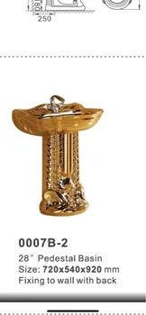 0007B-2 Sıhhi tesisat seramik banyo ayaklı lavabo Gül altın gümrüklü içinde gül altın