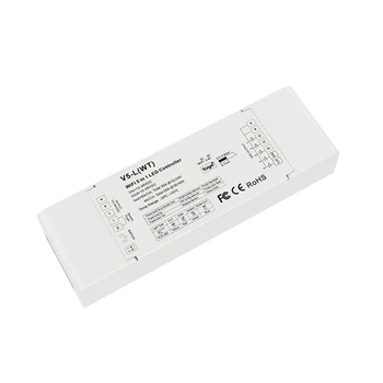 V5-L (WT) WiFi / RF 5 in1 LED Denetleyici DC12-48V Giriş 5 Kanal Çıkışı Tuya App 2.4 G RF İtme Dim Led Şerit İşıklar için