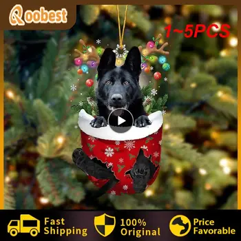 1 ~ 5 ADET Sevimli Noel Köpek Araba Dikiz Aynası Kolye Yaratıcı Akrilik Yılbaşı Ağacı Süsleri Hediye Oto Decoraction