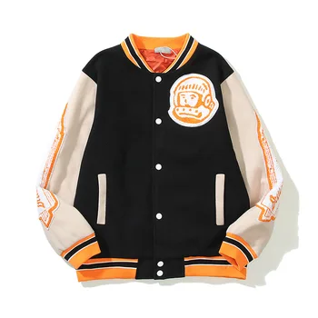 Amerikan Yüksek Sokak Moda Marka Ceket Yün Işlemeli Beyzbol Forması Hip Hop Hırka Standı Boyun Üniversite Ceket Unisex Yeni