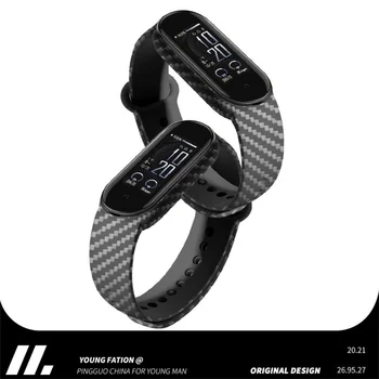 Karbon fiber kayış mi Band İçin 7 nfc Bileklik smartwatch mi bant 5 silikon bilezik correa Mi Bant 4 5 3 6 aksesuarları