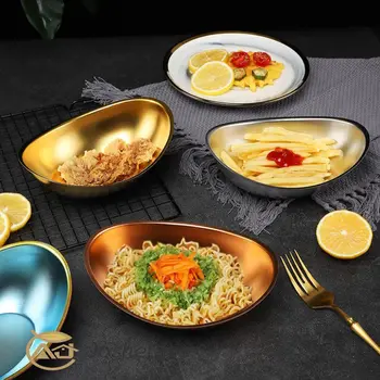 Zarif Yaratıcı Yüksek Kaliteli Kore salata kasesi Plaka Dayanıklı Çok Yönlü Külçe şeklinde Dayanıklı Mutfak Eşyaları Izgara Restoranlar