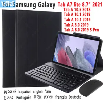 Klavye Kılıf Samsung Galaxy Tab İçin A7 lite 8.7 2021 T220 T225 A 8 8.0 2019 10.1 A6 2016 10.5 2018 T290 P200 T510 T590 T580