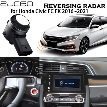 ZJCGO Araba Park Sensörü Yardımı Yedekleme Radar Buzzer Sistemi İçin Arka Ön Tampon Honda Civic 10 Mk10 FC FK 2016~2021