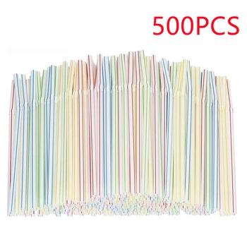 50-500 Adet Renkli Kunststof Payet Düğün Parti Malzemeleri için İçecek Mutfak Kokteyl pipet pajitas plastique