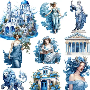 Mavi Yunan Athena Çıkartmalar El Sanatları Ve Scrapbooking çıkartmaları çocuk oyuncakları kitap Dekoratif sticker DIY Kırtasiye