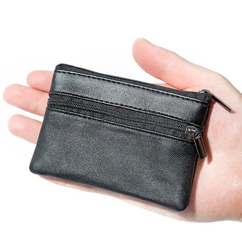 Erkekler Kadınlar Deri bozuk para cüzdanı Cüzdan Kart Para Anahtar saklama kutusu Yumuşak Tutucu Zip Siyah Mini Bozuk para çantaları kılıf çanta Fermuarlı Kese