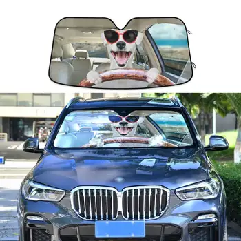 Bir Arabanın Direksiyonuna Komik bir Köpek, oto Güneş Gölge Araba, cam Aksesuarları Oto Koruyucu Pencere Siperliği Ekran Dekorasyon