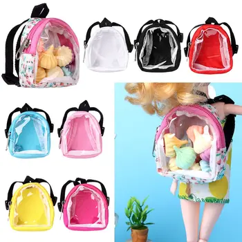 PVC Mini Çanta 1/6 Bebek Takım Elbise 15-20cm Bebek Şeffaf Sırt Çantası Çocuk Hediyeler çocuk oyuncakları Bebek sırt Çantası Aksesuarları