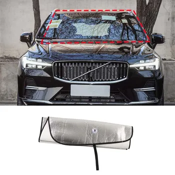 Volvo için XC60 2023 Alüminyum Folyo Gümüş Araba Ön Cam Güneş Koruma Şemsiye Araba Aksesuarları