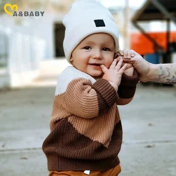 ma ve bebek 6M-3Y Yürümeye Başlayan Infnat Yenidoğan Erkek Bebek Kız Kazak Örgü Uzun Kollu Kazak Tops Kış Sonbahar rahat giyim