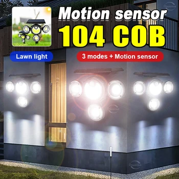Yeni Stil Güneş 104 LED Bahçe çim lambası açık alan cob'u ışıkları Su Geçirmez Peyzaj Bahçe Yama Ve Ülke seramik karo