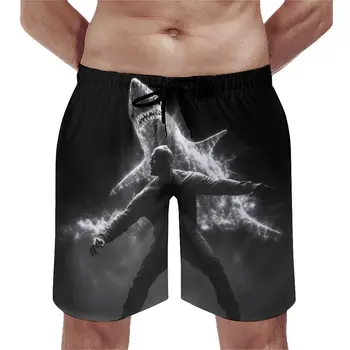 Kurulu Şort Köpekbalığı Vintage Yüzmek Mayo ışık kroki Beyaz Toz Erkek Hızlı Kuru Spor Moda Artı Boyutu Plaj kısa pantolon