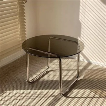 yuvarlak sehpalar Oturma odası merkezi modern iskandinav sehpa Temiz cam Tasarım mesa de centro ev mobilyaları CJ0704