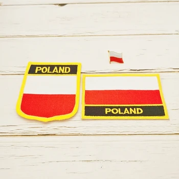 Polonya Bayrağı Yama Broş Üç parçalı Taktik Kol Bandı Moral Rozeti Giyim Dekorasyon Demir-on Nakış Yamalar giysi