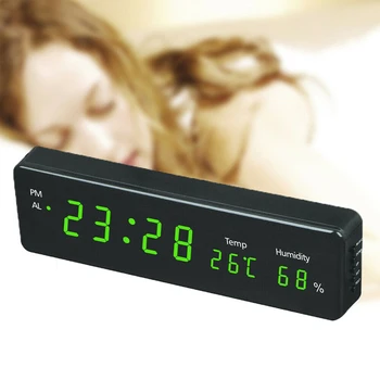 Dijital Modern çalar saat LED Ekran uyandırma Saati Elektronik Zaman Sıcaklık nem göstergesi Ev Dekorasyon Masa Saati