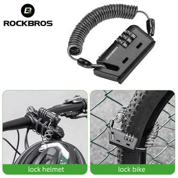 Rockbros resmi Mini Kask Hırsızlığa Karşı Kilit Ultralight Esnek Bisiklet Kilidi 3 Haneli Geçiş rd Kilidi Motosiklet Kask Kilidi Parçası
