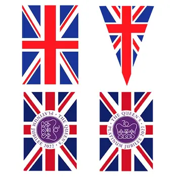 Ingiliz Bayrağı Dize 14x21cm İngiliz Kiraz Kuşu Afiş Kolay Temizlik Parti Kiraz Kuşu Dekor Anti-solmaya Parti Asılı Dekorasyon için