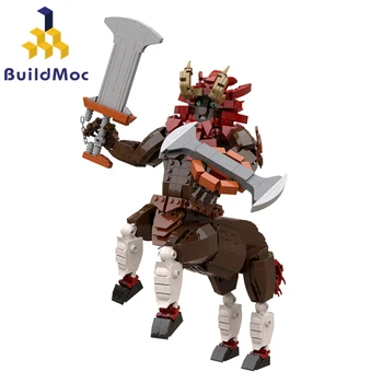 BuildMoc Oyun Karakteri Aslan Figürleri Canavar Centaurlar Lynel Yapı Taşları Set Hayvan at oyuncakları Tuğla Çocuklar İçin Noel Hediyeleri