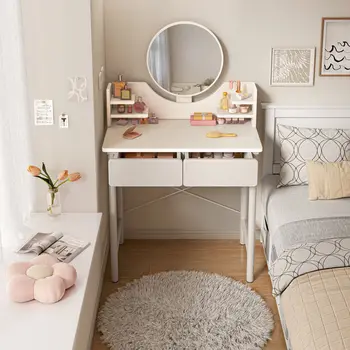 Yatak odası Makyaj Tuvalet Masası Modern Minimalist Entegre Küçük Depolama Dresser Masa Soyunma Vanity Ayna İle İskandinav Masa