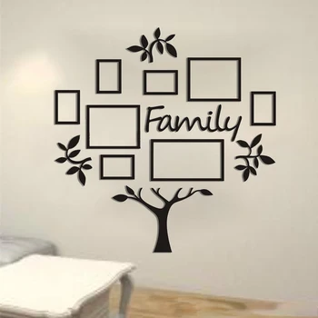 3D DIY Çıkarılabilir Aile Ağacı Fotoğraf ahşap çatkı duvar Sticker 117x119cm Akrilik Fotoğraf ahşap çatkı duvar Çıkartmaları çocuk Odası Oturma Odası Dekor
