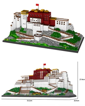 7380 adet + Elmas Mini Notre-Dame DE Paris Modeli Yapı Taşları Kilise Mimarisi Tibet Potala Saray tuğla Oyuncaklar çocuklar İçin