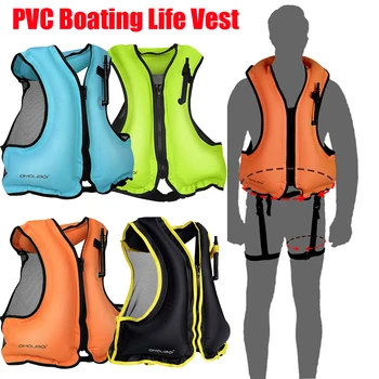 Şişme PVC Can Yeleği, Açık Yüzme, Kayak, Sürüş, Survival Suit Polyester Yüzme Deniz Balıkçılığı İçin