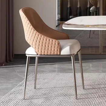 Deri İskandinav Tasarımcı Sandalyeler Ofis Okuma Lüks Estetik Sandalye Accent Zemin Makyaj Cadeira Gamer Ev Mobilyaları WJ35XP