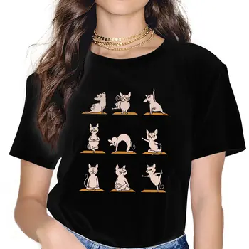 Yoga Kadın T Shirt Sphynx Kedi Rahat Tee Gömlek Kısa Kollu Yuvarlak Boyun T-Shirt Baskılı Giyim