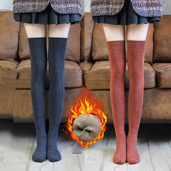 Yeni sonbahar kış kalınlaşmış Havlu uzun tüp diz çorap kadınlar için taban harajuku yüksek tüp Peluş buzağı sıcak tutan çoraplar kızlar femenina