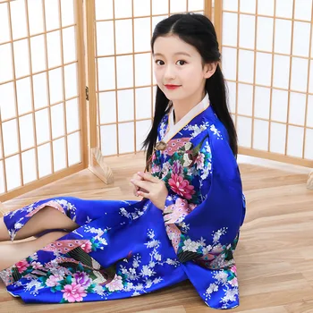 Japon Geleneksel Tarzı Kimono Kawaii Genç Kız Orijinal Vintage Festivali Kutlama Elbise Cosplay Kostümleri Çocuklar için