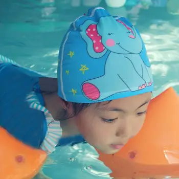Çabuk kuruyan Yüzmek Şapka Nefes Karikatür Baskı yüzme havuzu Şapka Çocuklar için Yüksek Elastikiyet Çabuk kuruyan kulak koruyucu Çocuklar