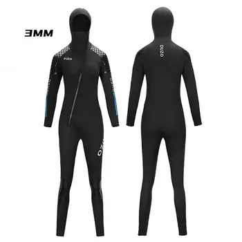 Wetsuit sörf takım elbise 3mm Wetsuit Erkekler İçin dalgıç kıyafeti Neopreno Uzun Kollu Mayo Roupa De Mergulho Tam Vücut Kapşonlu Wetsuit