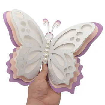 Kelebek Duvar Çıkartmaları Kabuğu Ve Sopa Çıkarılabilir 3D Kelebekler Çıkartmalar Duvar Duvar Dekorasyonu İçin Bebek Duş Tema Parti
