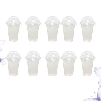 100 Adet Tek Kullanımlık Meyve Bardak Kapakları Süt Çay Temizle Suyu Buzlu Kahve Kupa Plastik Kubbe