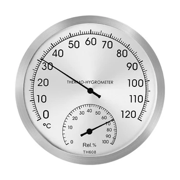 0℃ ~ 120℃ Termometre Higrometre Duvar Asılı Paslanmaz Çelik Kapalı Açık Sauna Odası Sıcaklık nem test cihazı Monitör
