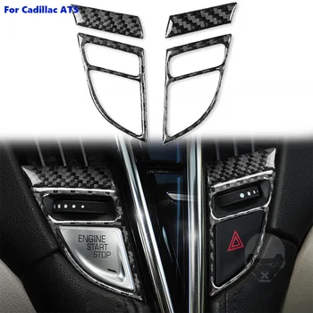 Cadillac ATS 2013-2019 için Sedan Karbon Fiber Merkezi Hava Çıkış Düğmesi Takım ayar kapağı Araba İç Aksesuarları Dekorasyon Sopa