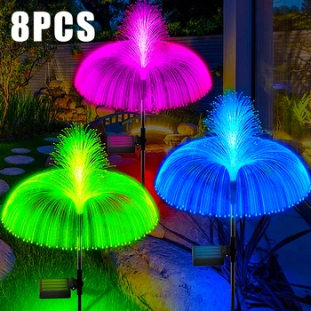 Güneş LED Denizanası ışıkları bahçe dekoru çim ışığı 7 Renk Değişimi Su Geçirmez Patio Yard Yolu Dekor Güneş Çiçekler Lamba