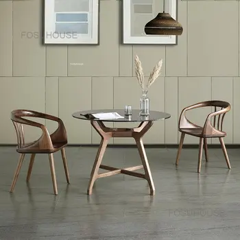 İskandinav Tasarımcı Eğlence Koltuk katı ahşap Oturma Odası Sandalyeleri ev mobilyası Basit Modern Mutfak Yemek Sandalyesi kanepe Sandalye