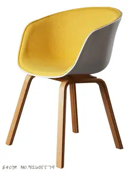 Müzakere Sandalye İskandinav Plastik Sandalye katı ahşap Arkalığı kahve sandalyesi Modern Minimalist Restoran Şezlong Masa Sandalye