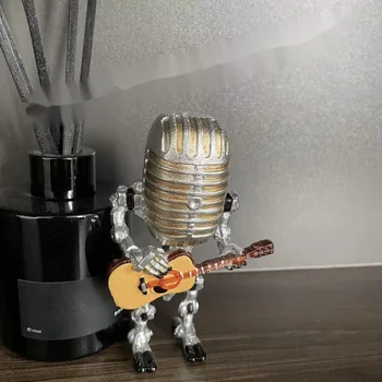 Yeni Gitar Mikrofon Metal Mikrofon Robot Reçine Sanat Dekorasyon
