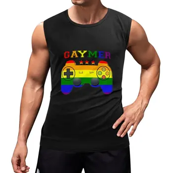 Yeni Gaymer Oyun Eşcinsel Gurur LGBT T shirt Lezbiyen Gökkuşağı Bayrağı Tee Tank Top spor giyim erkek Erkek spor giyim