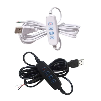 DC5V LED Dimmer USB Bağlantı Noktası Güç Kaynağı Hatları İle ON / OFF Adaptörü Karartma ve Renk Eşleştirme Uzatma Kablosu P15F