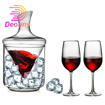 1000ml buz kovası Sürahi kırmızı şarap bardakları Kurşunsuz Kristal Cam Viski Votka Brendi Şişe Üflemeli El Sürahi Bar Ev