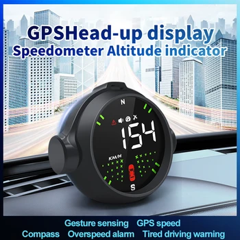 GPS HUD Araba Head-up Ekran Hız Göstergesi İrtifa Göstergesi Hız Uyarı Termometre Dijital Saat Aksesuarları Tüm Araba İçin