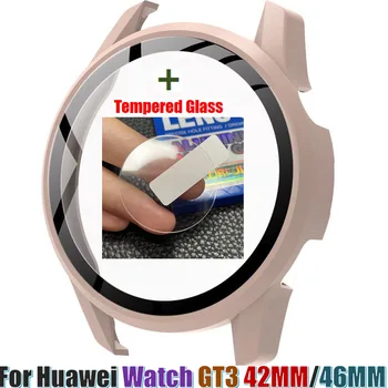 3D Temperli Cam filmi akıllı bilezik Çerçeve için Huawei İzle GT3 42mm / 46mm Ekran Koruyucu Kapak Kılıf için HUAWEİ GT 3 Çerçeve